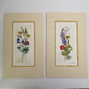 Johnabel Wall Decor Flower Prints with Precut Matting
